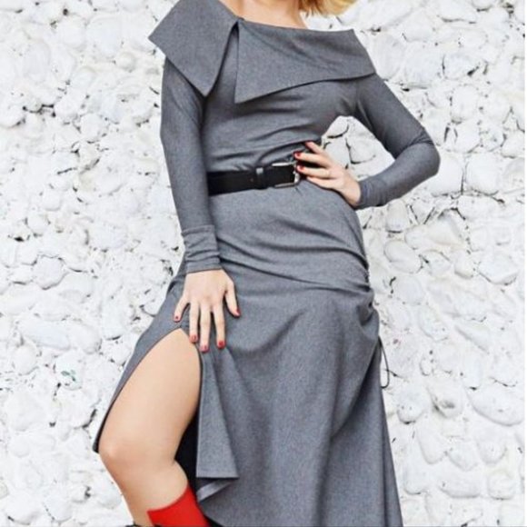 High Low Grey Dress - Picture 1 of 3
